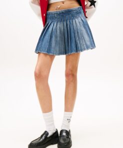 TOMMY GIRL DENIM PLEATED MINI SKIRT