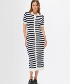 SLIM SHORT SLEEVE MIDI POLO DRESS