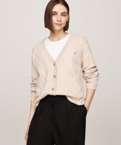 PURE WOOL OVERSIZED V-NECK CARDIGAN