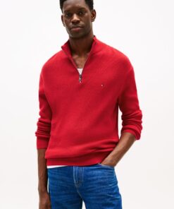 TEXTURED QUARTER-ZIP JUMPER