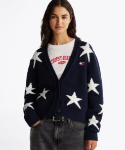 STAR KNIT CARDIGAN WITH WOOL