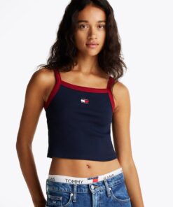 TOMMY BADGE CROPPED TANK TOP
