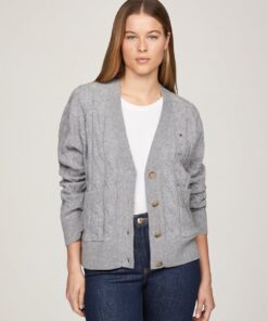 PURE WOOL OVERSIZED V-NECK CARDIGAN