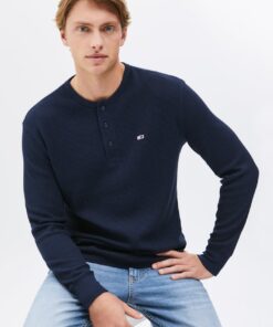 REGULAR WAFFLE HENLEY LONG-SLEEVED TEE