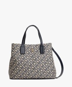 TH MONOGRAM JACQUARD SATCHEL