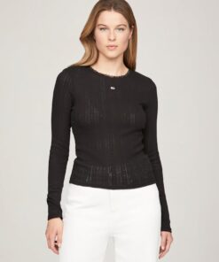POINTELLE SLIM LONG SLEEVE T-SHIRT
