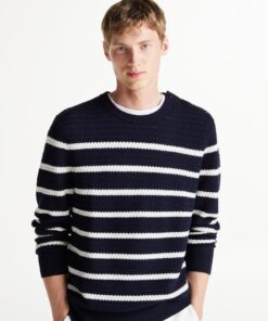 SMART CASUAL STRIPE WOOL BLEND JUMPER