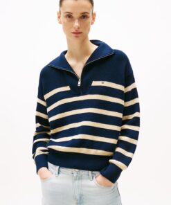 COTTON HALF ZIP CARDIGAN