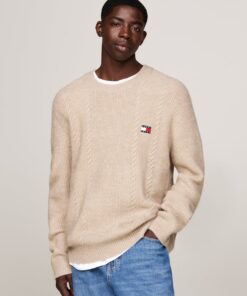 CABLE KNIT CREW NECK SLIM JUMPER