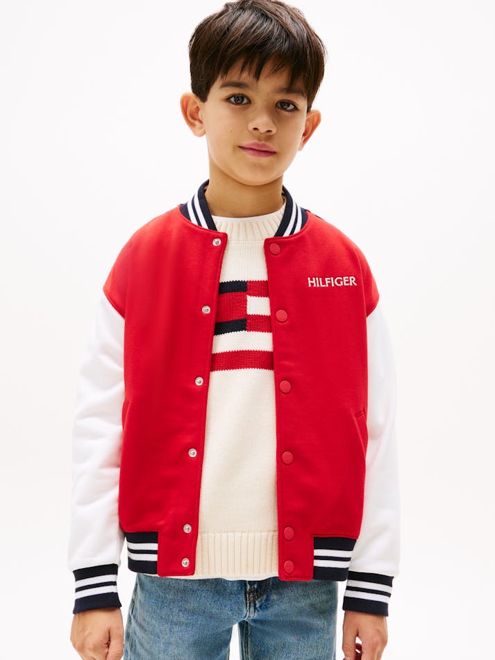 BOYS 8-16 COLOUR-BLOCKED OVERSIZED BOMBER JACKET