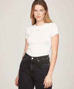SLIM POINTELLE RIB TEE