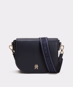 LOGO STRAP CROSSBODY SADDLE BAG