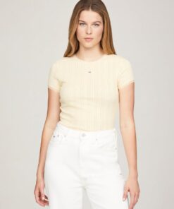 SLIM POINTELLE RIB TEE