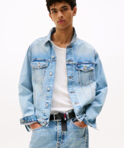 RYAN BACK LOGO DENIM TRUCKER JACKET