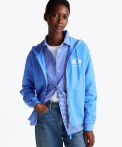 LOGO EMBROIDERY ZIP-THRU HOODIE