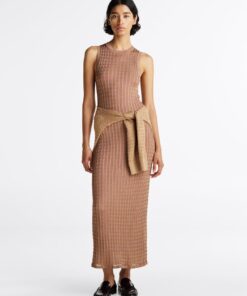 SLIM MAXI CABLE KNIT DRESS