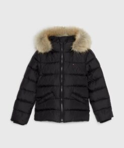 GIRLS 3-7 ESSENTIAL FAUX FUR DOWN HOODED JACKET