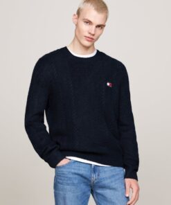 CABLE KNIT CREW NECK SLIM JUMPER