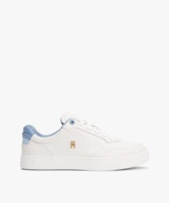 LEATHER COLOUR POP COURT TRAINERS