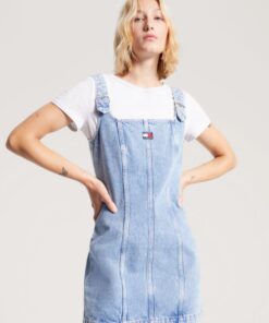 DENIM BUCKLE STRAP MINI DRESS