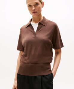 SHORT SLEEVE POLO JUMPER WITH SILK