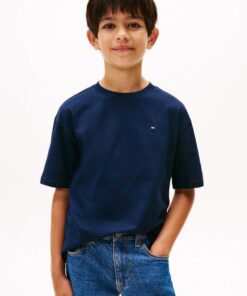 BOYS 8-16 FLAG EMBROIDERY CREW NECK T-SHIRT