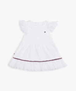 BABY BRODERIE ANGLAISE SHORT SLEEVE DRESS