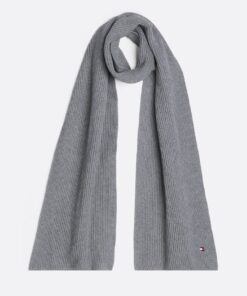 HILFIGER FLAG EMBROIDERY SCARF WITH CASHMERE