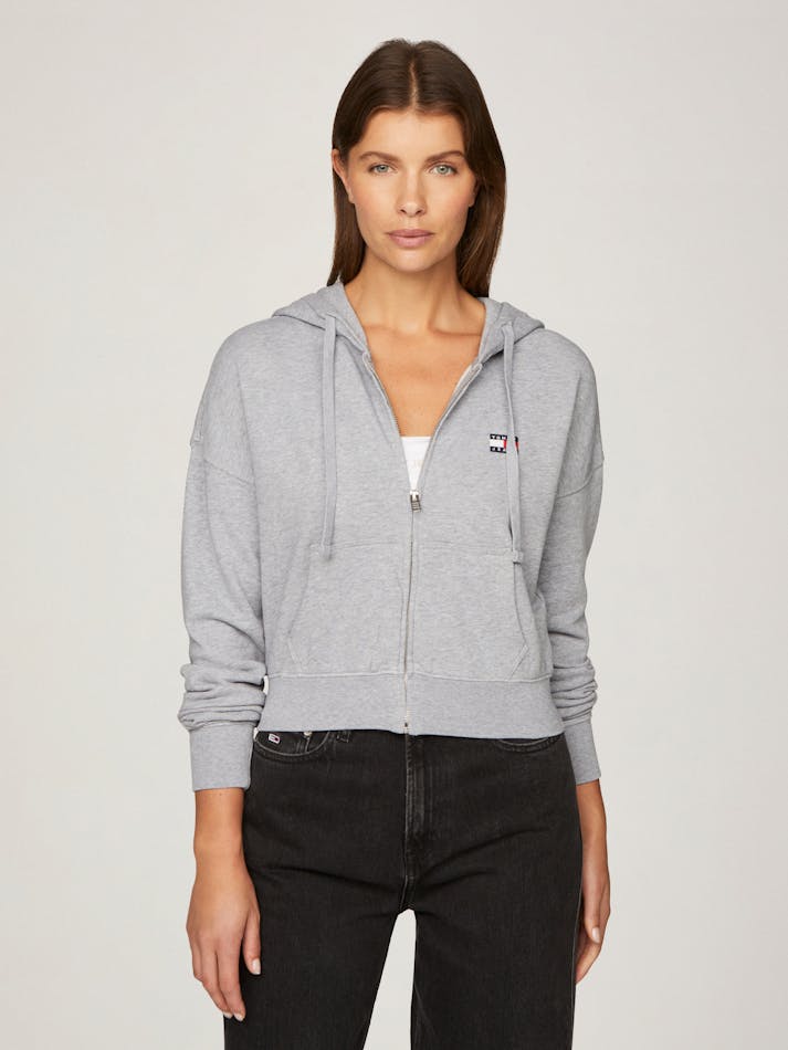 BOXY CROP ZIP-THROUGH HOODIE